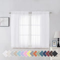 Aiyufeng White Sheer Curtains for Living Room 45 inch Length 2 Panels Set by Aiyufeng