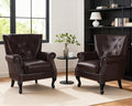 Modern Accent Chair Set of 2, Mid-Century PU Leather Armchair by LOVSPATIOFURNITURE