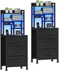 Furnulem Nightstands Set of 2, Tall Night Stand by Furnulem