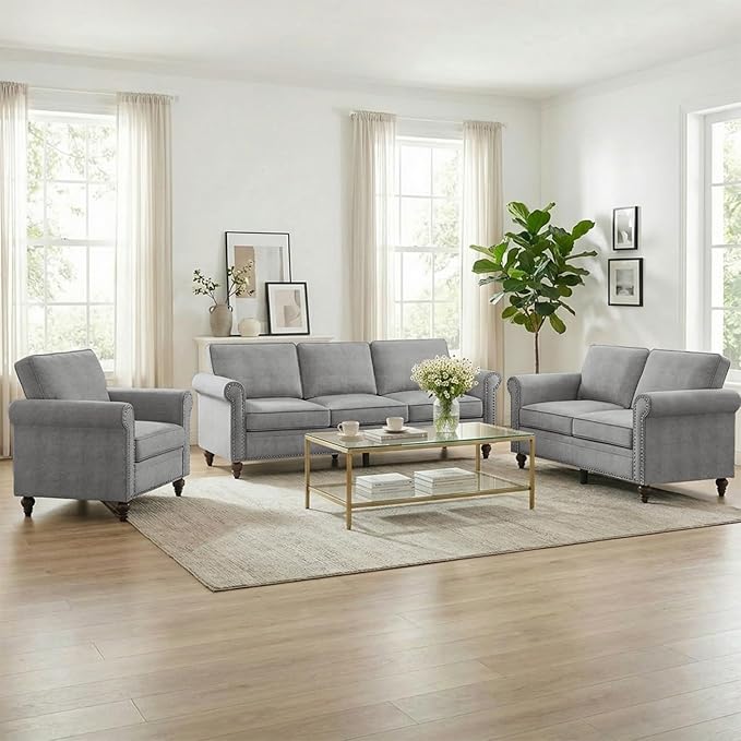 Living Room Sofa Sets 3 Piece, Modern 3 Seater Sofa and Loveseat Couch and by RedefiningHomeComfort