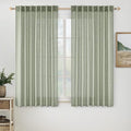 MIULEE Sage Linen Curtains 54 Inch Length 2 Panels by MIULEE
