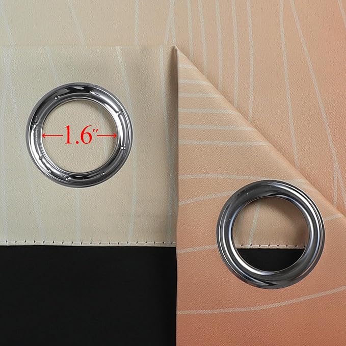 Estelar Textiler Burnt Orange and Greyish White Ombre Blackout Curtains & Drapes - Image 7