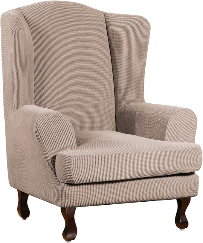 Turquoize Wingback Chair Covers 2 Piece Wing Chair Slipcover Stretch Slipcovers by Turquoize