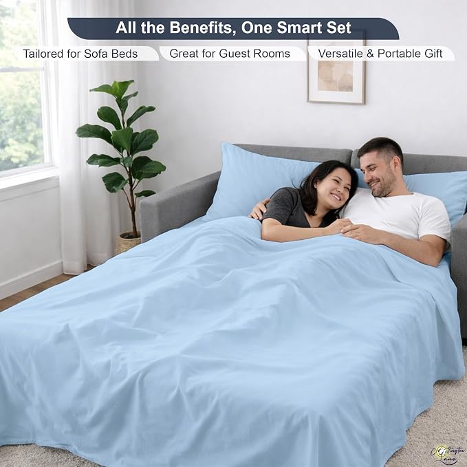 Cottington Lane Sleeper Sofa Sheets Queen Size, 4 Piece Premium Quality 100% - Image 6