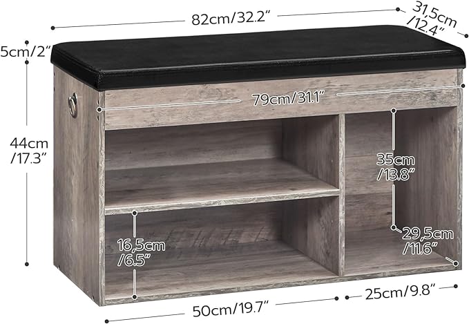 HOOBRO Shoe Storage Bench with Cushion, 32.3'' Entryway Bench with Lift Top - Image 3