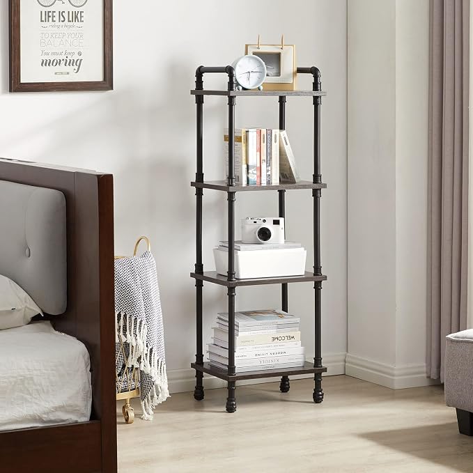 IBUYKE Industrial Pipe Ladder Shelf, 4-Tier Vintage Style Book Shelf, Free - Image 8