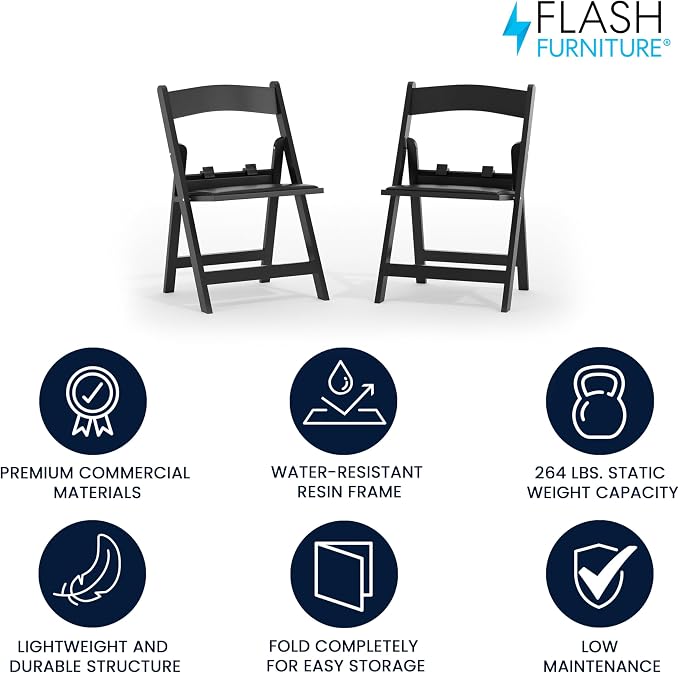 Flash Furniture Hercules Set of 2 Kids Black Resin Folding Chairs - Image 4