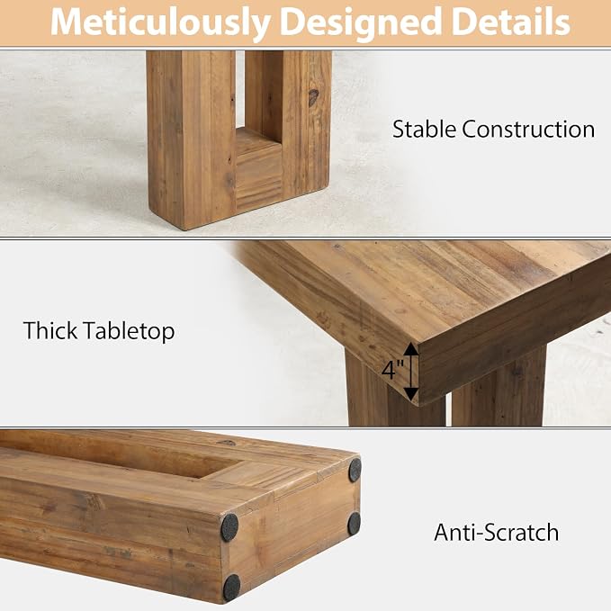 HOKYHOKY Reclaimed Solid Wood Console Table, Rectangular Couch Tables Behind - Image 7