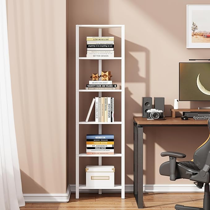 TUTOTAK 6-Tier Corner Bookshelf, Corner Shelf by ChoosetutotakFurnitureBuildYourCozyHome