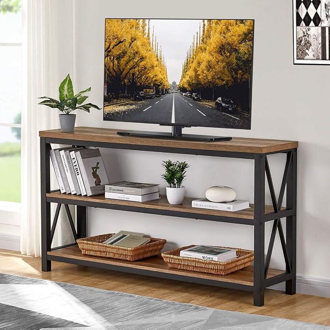 FATORRI Console Table for Entryway, Wood Sofa Table, Rustic Hallway Tables - Image 5