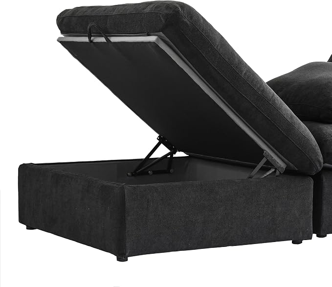 JACH Storage Ottoman for Living Room, Cushion Covers Removable, Minimalist - Image 3
