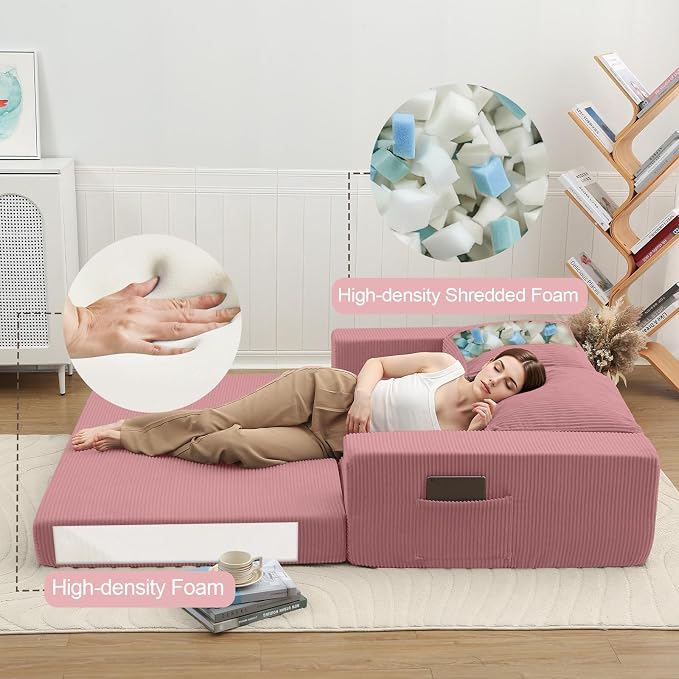 COMAX Convertible Sofa Bed Queen, Folding Fold Out Couch Bed, Floor Futon Couch - Image 8