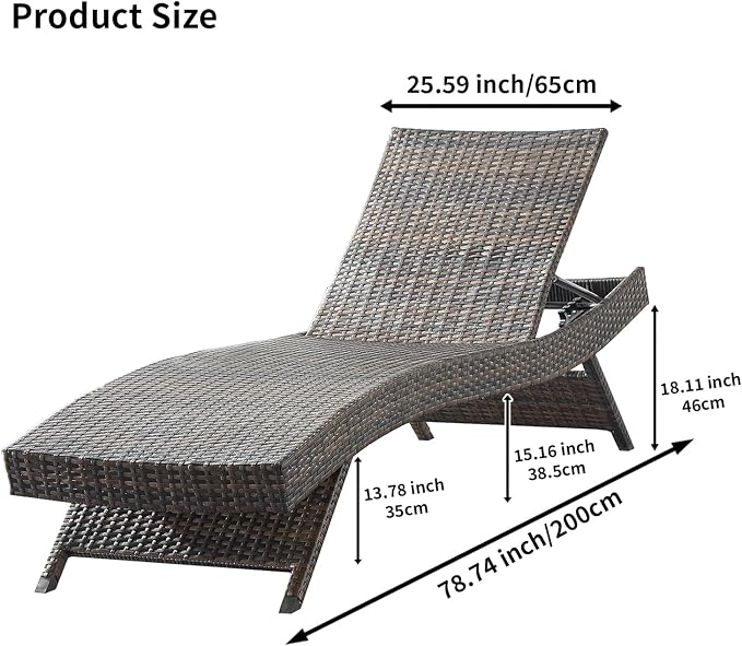 Outdoor Chaise Lounge Chairs + Coffee Tables Set of 6 - Image 2