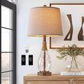 OYEARS 23" USB A+C Table Lamps for Bedroom Living Room Modern Bedside Lamps by OYEARS