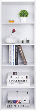 5 Tier Open Bookshelf, 52 Inch Bookcase Storage Rack by Saicool