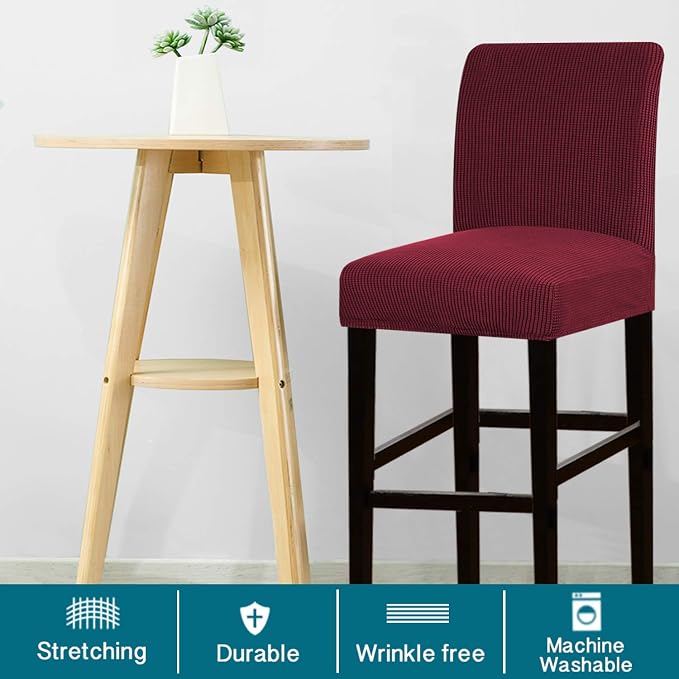Turquoize Stretch Bar Stool Cover Counter Stool Pub Chair Slipcover - Image 2