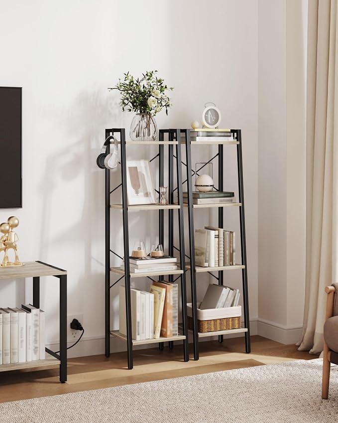 Hzuaneri Ladder Shelf, Bookshelf Bookcase, Freestanding Corner Storage Shelve - Image 3