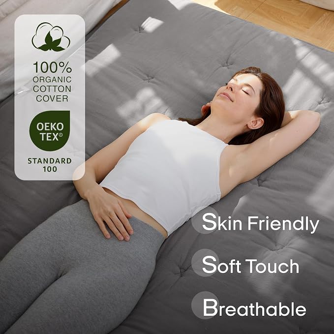 ZonLi Japanese Floor Futon Mattress Full Size 80"x 54", 100% Cotton Cover 2.5'' - Image 2