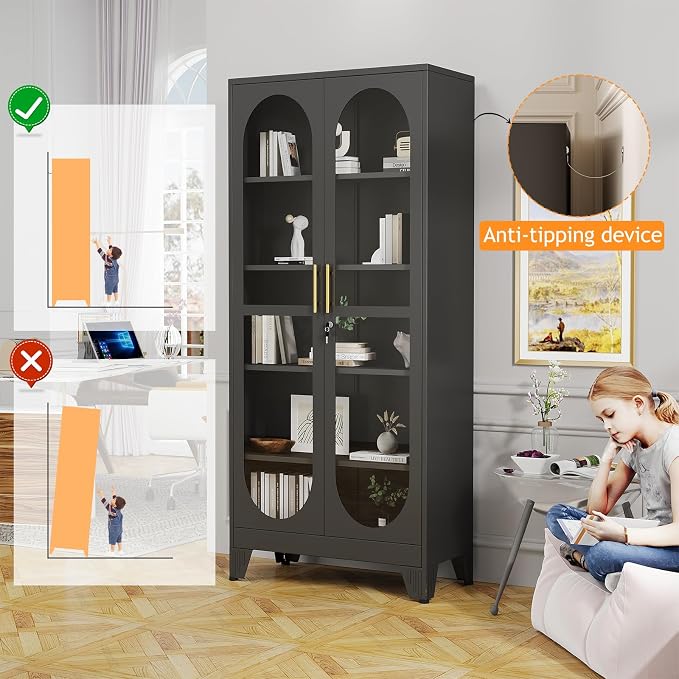 PAOFIN 71" H Locking Display Cabinet - Image 8