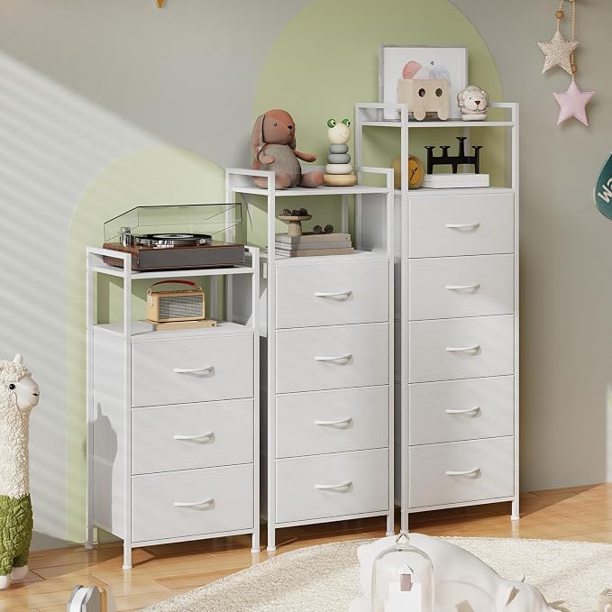 Somdot Tall Dresser for Bedroom, 5 Drawers Nightstand Vertical Storage Tower - Image 8