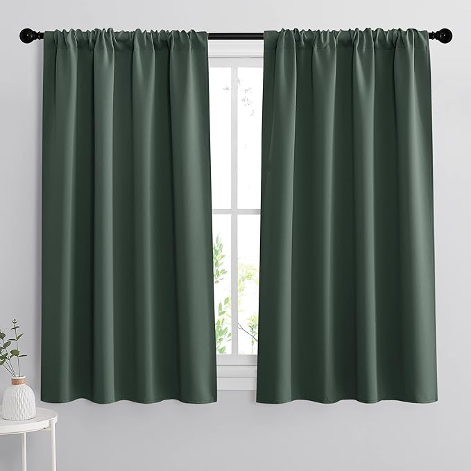 RYB HOME Blackout Curtains for Bedroom Living Room 63 inches Long, Thermal by RYBHOME