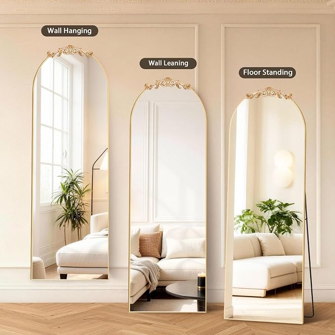 MISSDAY Vintage Baroque Full Length Mirror, Full Metal Frame Stand Up Retro - Image 7