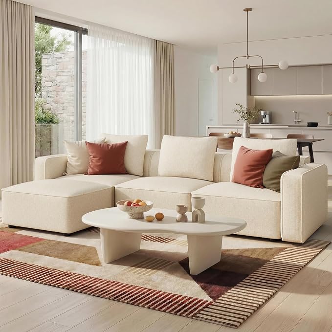 Welzona 103" Modular Sectional Sofa, Minimalist Comfy Cloud Couch Sectional - Image 3