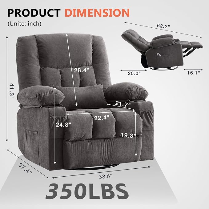 Swivel Rocker Recliner Chair - Image 2