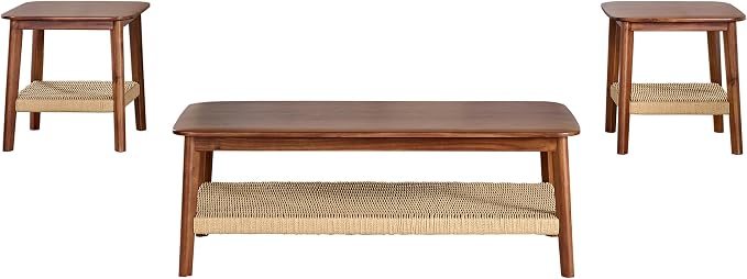 Alaterre Furniture Calais 3-Piece Solid Wood Coffee Table Set - Image 7