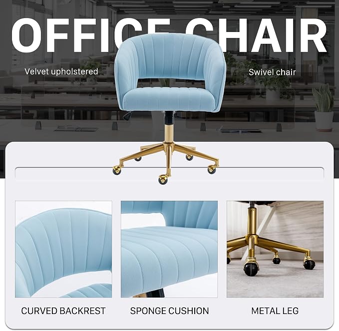 KCC Home Office Chair Swivel Desk Chair Accent Armchair Upholstered Modern - Image 8