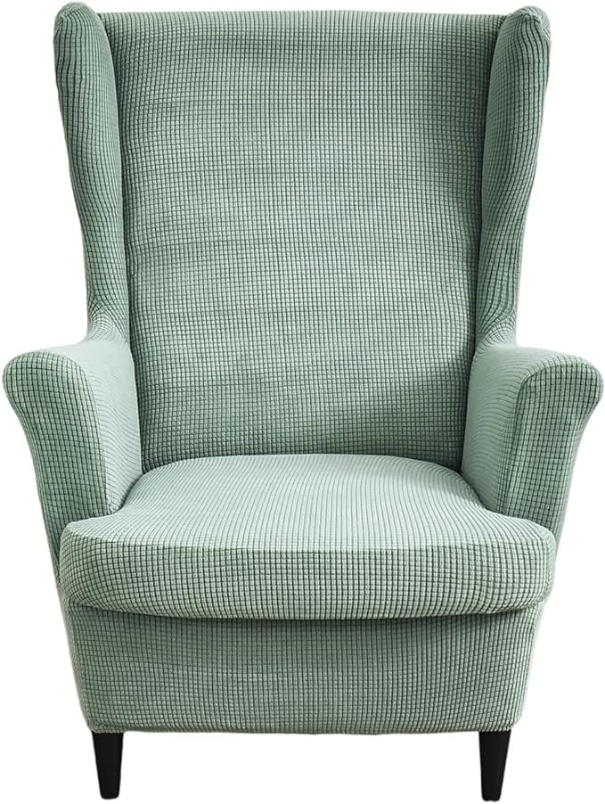 HAOYONG Jacquard Wingback Chair Cover Thickening Wing Armchair Covers Set of 2 by HAOYONG