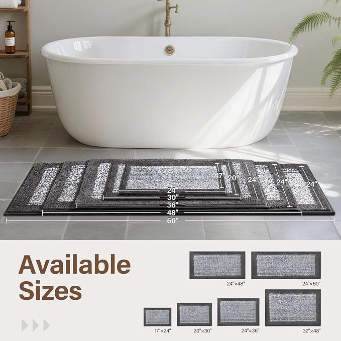 Bathroom Rugs 30x20 Non Slip Washable, Soft Absorbent Quick Dry Mats - Image 7
