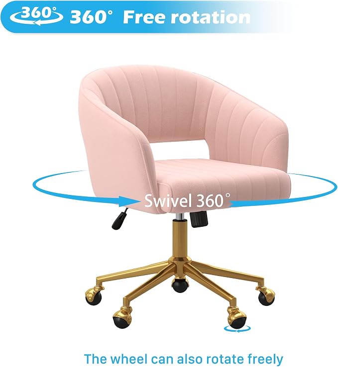 Home Office Chair Swivel Velvet Desk Chair Accent Armchair Upholstered Modern - Image 6