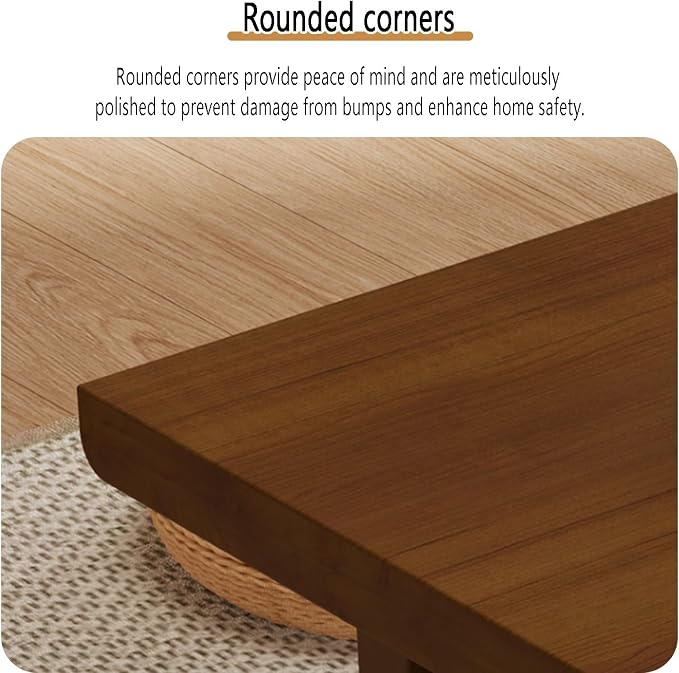 Japanese Solid Wood Low Coffee Table, Extra Thick Tatami Tables - Image 5
