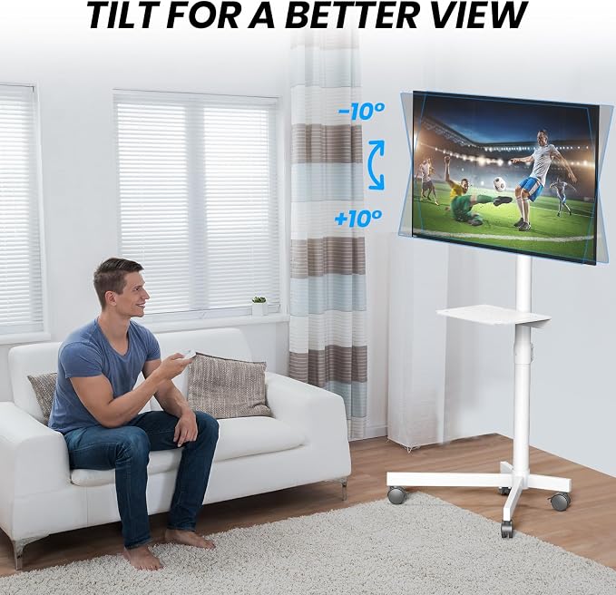 Mobile TV Cart for 23-60 Inch LCD LED OLED Flat Curved Screen TVs - Image 6