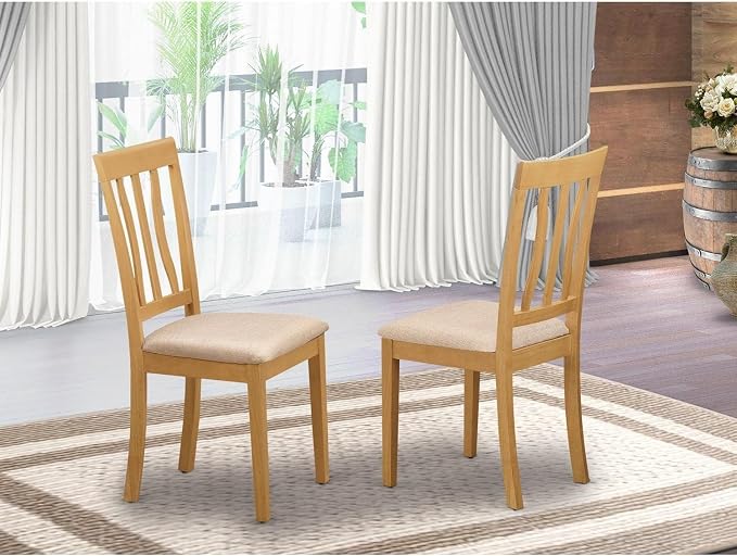 East West Furniture ANC-OAK-C Antique Dining Chairs - Image 2