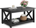 WLIVE Farmhouse Coffee Table for Living Room, 40.1" Rustic Center Table by WLIVE