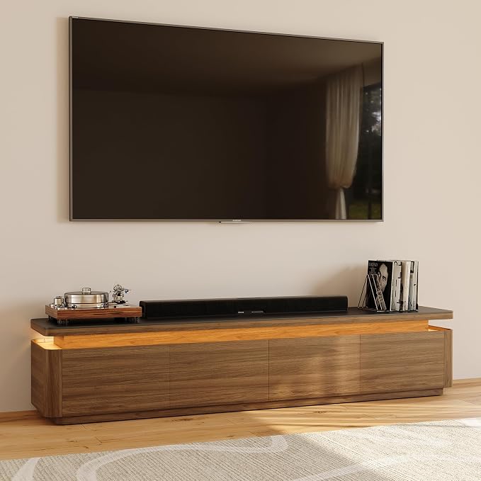 POVISON Fully Assembled 79" Mid-Century Modern TV Stand by POVISON