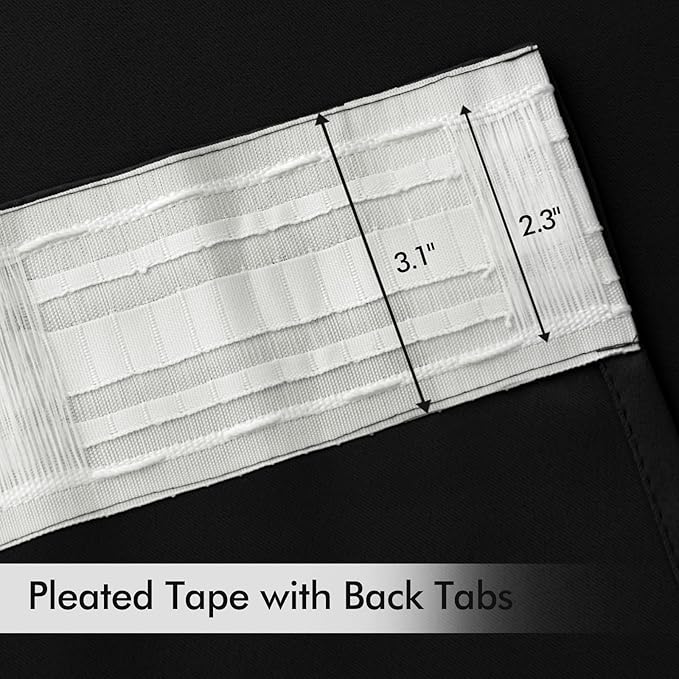 MIULEE Back Tab Blackout Curtains 105 Inch Long 2 Panels Set - Image 4