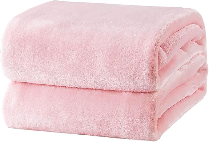 Bedsure GentleSoft Fleece Blankets Queen Size Pink by BEDSURE