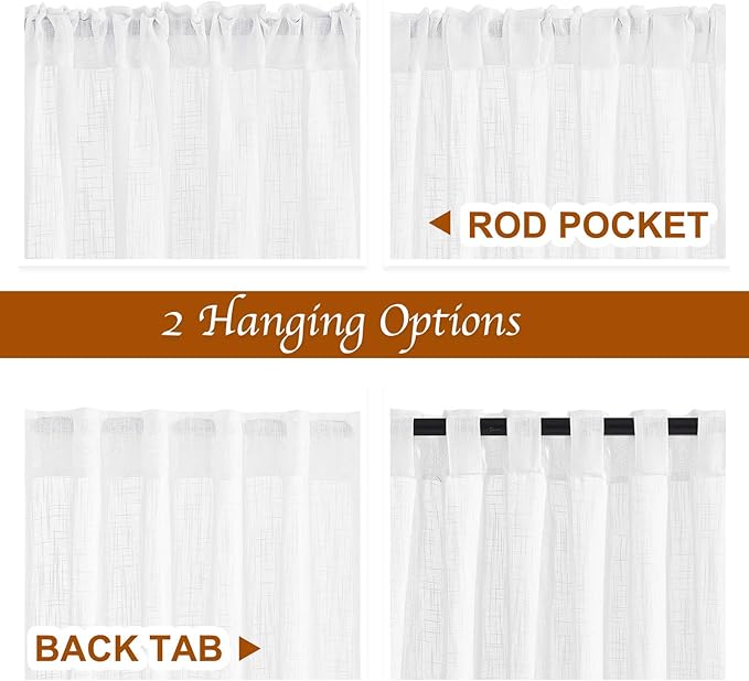 NICETOWN White Curtains 84 inches Long - Image 2