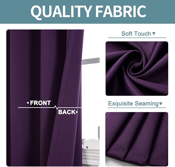 ChrisDowa Blackout Curtains 80 Inches Long 2 Panels Set - Image 3