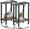 TUTOTAK Small End Table with Charging Station, Narrow Side Table with USB Ports by ChoosetutotakFurnitureBuildYourCozyHome