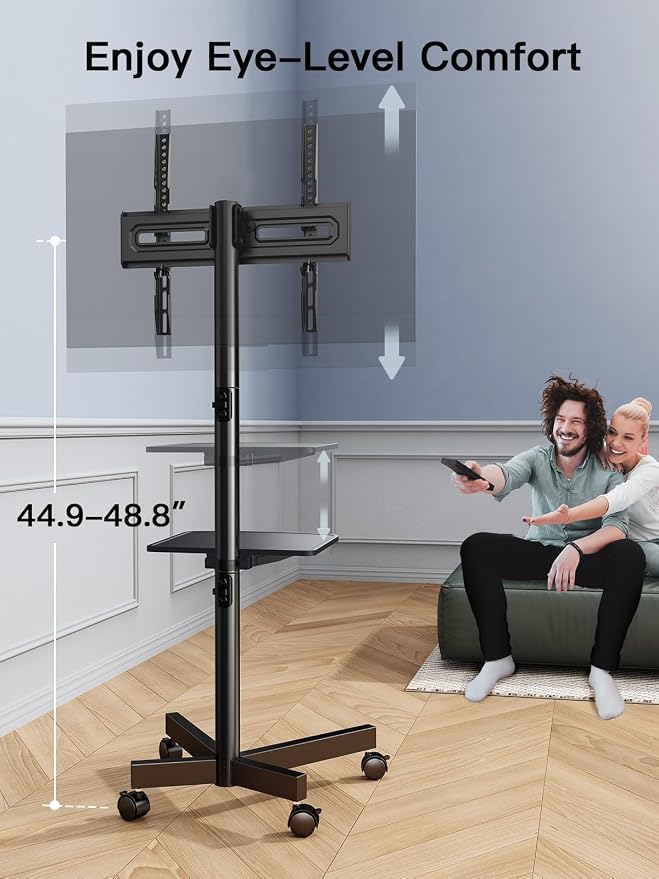 PERLESMITH Rolling TV Stand on Wheels - Image 4
