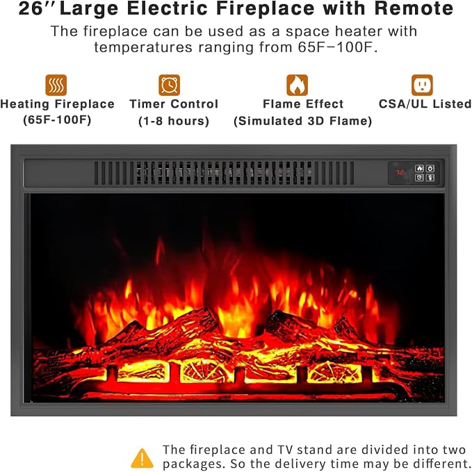 YESHOMY Fireplace TV Stand for Television up to 65+ Inch - Image 6