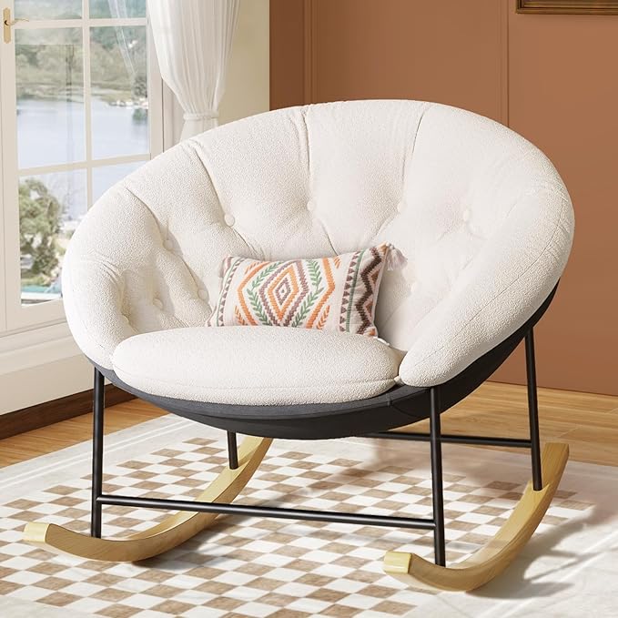 Kidirect Wide Rocking Chair Nursery, Comfy Saucer Nursery Rocking Chairs by Kidirect