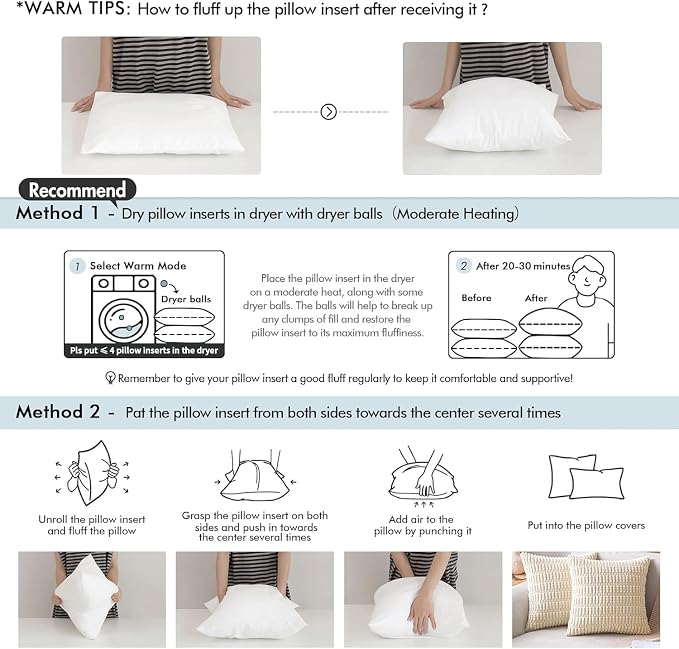 MIULEE Pillow Insert 14x40 Inch, Decorative Rectangle Throw Pillow Inserts - Image 6