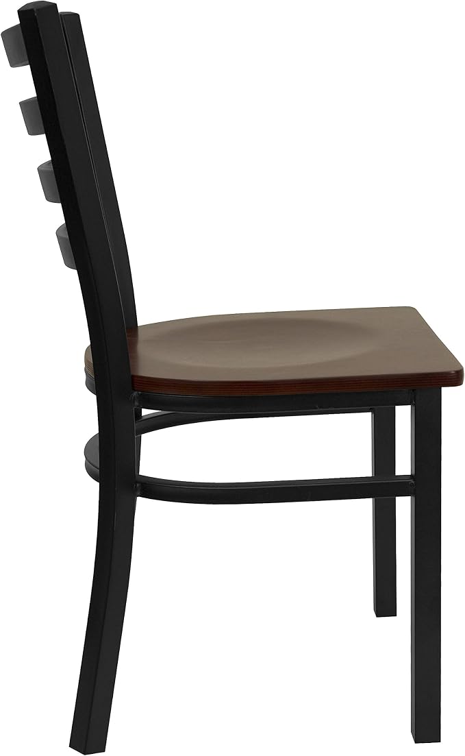 Flash Furniture HERCULES Series Black Ladder Back Metal Restaurant Chair - Image 4