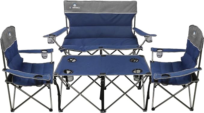 Camping Chair Set of 3, Outdoor Folding Camping Chairs by CAMPHILL