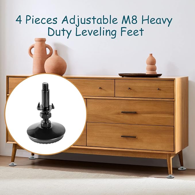 M8 Leveling Feet with 4-Pronged Nut, Adjustable Leg Levelers Heavy Duty - Image 5